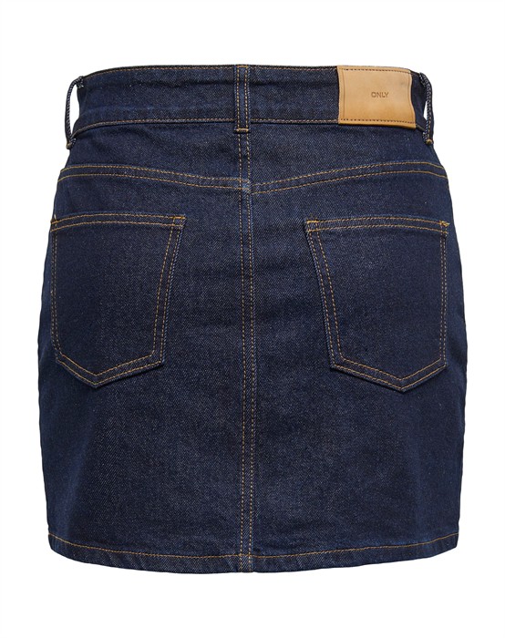 OnlJuicy HW Western Short Nederdel - Dark Blue Denim
